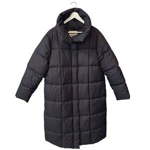Peace Love World NEW Black Long Puffer Jacket Coat Women's size M